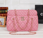 Chanel A52298 Sheepskin Leather Shopper Bag Cherry pink A52298