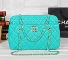 Chanel A52298 Sheepskin Leather Shopper Bag Green A52298
