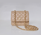 Chanel A67116 Classic mini Flap Bag Sheepskin leather Apricot in Gold A67116