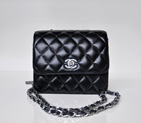 Chanel A67116 Classic mini Flap Bag Sheepskin leather Black in Silver A67116