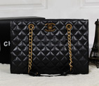 Chanel A67248 Black Original Calfskin Leather Shopping Bag A67248