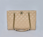 Chanel A67248 Calfskin Leather Shopping Bag in Apricot A67248