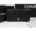 Chanel Bi-Fold Wallet Black Original Caviar leather A31509 Gold A31509