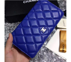 Chanel Bi-Fold Wallet Blue sheepskin leather A31509 Gold A31509