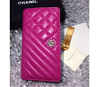 Chanel Bi-Fold Wallet Rose sheepskin leather A80465 A80465