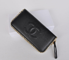 Chanel CC Logo Long Zippy Wallet C165 Black C165