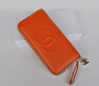 Chanel CC Logo Long Zippy Wallet C165 Orange C165