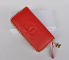 Chanel CC Logo Long Zippy Wallet C165 Red C165