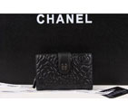 Chanel Camellias Bi-Fold Wallet Original Leather A50087 Black A50087