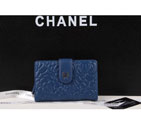 Chanel Camellias Bi-Fold Wallet Original Leather A50087 Royalblue A50087