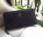 Chanel Camellias Zippy Wallet Original Leather A301703 black A301703