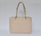 Chanel Classic Bag Shopper Tote Handbags Caviar leather 20995 Apricot Gold 20995