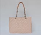 Chanel Classic Bag Shopper Tote Handbags Caviar leather 20995 Pink Silver 20995