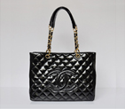 Chanel Classic CC Shopping Bag 20995 Patent leather Black Gold 20995