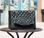 Chanel Classic CC Shopping Bag Black GST 20995 Caviar leather Silver 20995