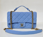 Chanel Classic Cannage Pattern Nubuck Leather Top Flap Bag A67622 skyblue A67622
