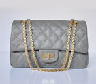 Chanel Classic Falp Bag Elephant Grain Calfskin Leather A28668 in Gray with Gold Chain A28668