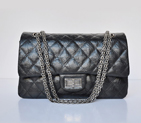 Chanel Classic Falp Bag Marble Stripe Calfskin Leather A28668 in Black with Antique Silver Chain A28668