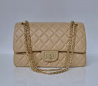 Chanel Classic Falp Bag Sheepskin Leather A28668 in Apricot with Gold Chain A28668