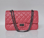 Chanel Classic Falp Bag Sheepskin Leather A28668 in Peach with Antique Silver Chain A28668