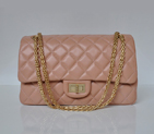 Chanel Classic Falp Bag Sheepskin Leather A28668 in Pink with Gold Chain A28668