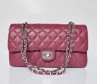 Chanel Classic Flap Bag 1113 Caviar leather in Purple with Silver 1113