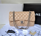 Chanel Classic Flap Bag 1113 Original Lambskin leather in Apricot with Silver 1113