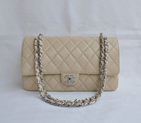 Chanel Classic Flap Bag 1113 Sheepskin leather in Apricot with Silver 1113