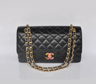 Chanel Classic Flap Bag 1113 Sheepskin leather in Black with Multicolour CC Logo 1113