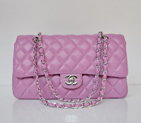 Chanel Classic Flap Bag 1113 Sheepskin leather in Light Purple with Silver 1113