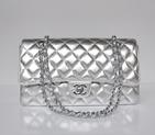 Chanel Classic Flap Bag 1113 Sheepskin leather in Silver with Silver 1113