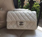 Chanel Classic Flap Bags Original Caviar Leather A1116 in white with Silver A1116