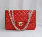 Chanel Classic Flap Bags Quality Red Leather with Gold CC Logo 48220 48220