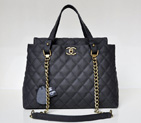 Chanel Classic Nubuck Cannage Pattern leather Two Handle Bag A69091 Black A69091
