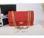 Chanel Classic Original Cannage Pattern Nubuck Leather Flap Bag A37590 Red with Golden Hardware A37590