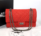Chanel Classic Original Cannage Pattern Nubuck Leather Flap Bag A37590 Red with Silver Hardware A37590