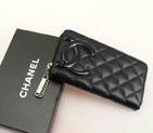 Chanel Combon Zip Around Wallet Sheepskin C50078 Black C50078