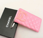 Chanel Combon Zip Around Wallet Sheepskin C50078 Pink C50078