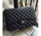 Chanel Jumbo Double Flaps Bag Black Original Caviar Leather A58601 Gold A58601