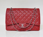 Chanel Jumbo Quilted Classic Caviar Leather Flap Bag A58601 Claret in Silver A58601