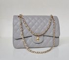 Chanel Jumbo Quilted Classic Caviar leather Flap Bag A58600 Gray in Gold A58600