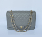 Chanel Jumbo Quilted Classic Caviar leather Flap Bag A58601 Grey Gold A58601