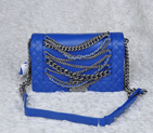 Chanel LE boy 2014 Original Leather Flap Shoulder Bag A67919 in Medium Blue A67919