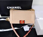 Chanel Le Boy 2014 Flap Shoulder Bag in Original Calf Leather A5626 Gold A5626