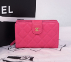 Chanel Matelasse Bi-Fold Wallet Nubuck Cannage leather C0041 Rose C004