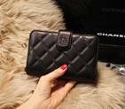 Chanel Matelasse Bi-Fold Wallet Sheepskin Leater A31506 Black A31506