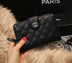 Chanel Matelasse Bi-Fold Wallet Sheepskin Leater A80136 Black A80136