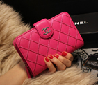 Chanel Matelasse Bi-Fold Wallet Sheepskin Leater A80136 Rose A80136