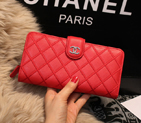 Chanel Matelasse Bi-Fold Wallet Sheepskin Leater A80137 Red A80137