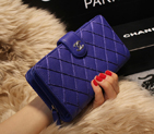 Chanel Matelasse Bi-Fold Wallet Sheepskin Leater A80137 Royal A80137